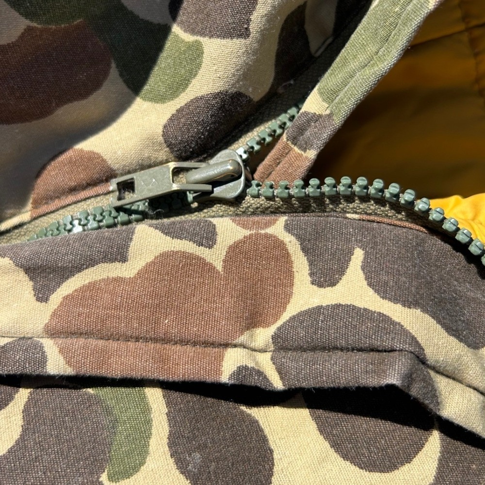 Vintage Eddie Bauer Goose Down Camo Coveralls Jumpsuit Frog Skin Duck Camo 0610 - Picture 16 of 16